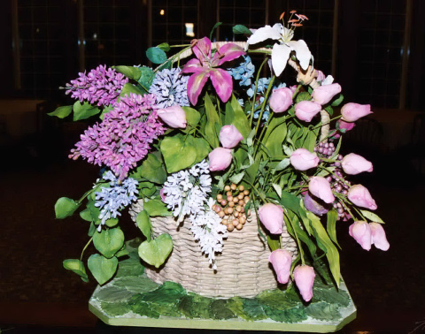 Garden basket cake