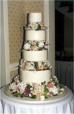 Sugar flower wedding cake