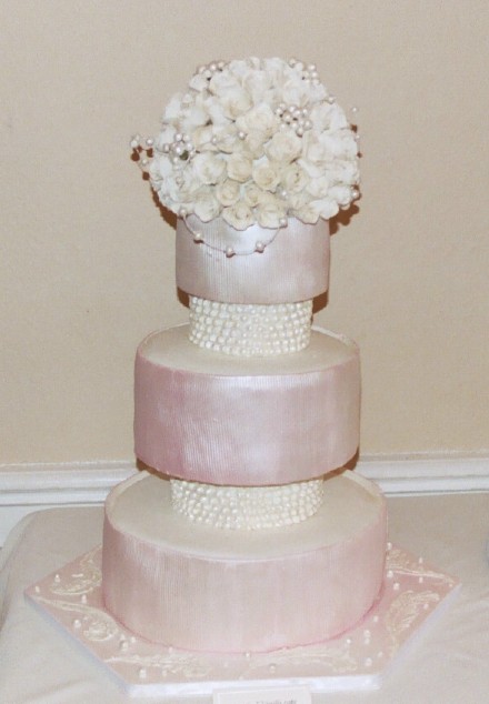 Pink wedding cake